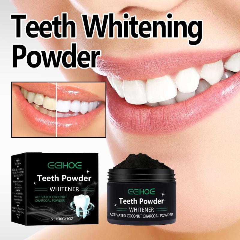 Teeth Whitening Charcoal Powder - ผงฟอกสีฟัน ผงถ่าน/ผงฟอกสีฟันเบกกิ้งโซดา ผลิตภัณฑ์ฟอกสีฟันจากธรรมชาติสำหรับใช้ทุกวัน ปลอดภัยต่อการดูแลเคลือบฟัน
