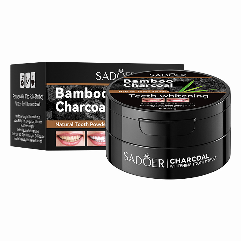 Teeth Whitening Charcoal Powder - 60g ฟันไวท์เทนนิ่งผง Activated Bamboo Charcoal Powder