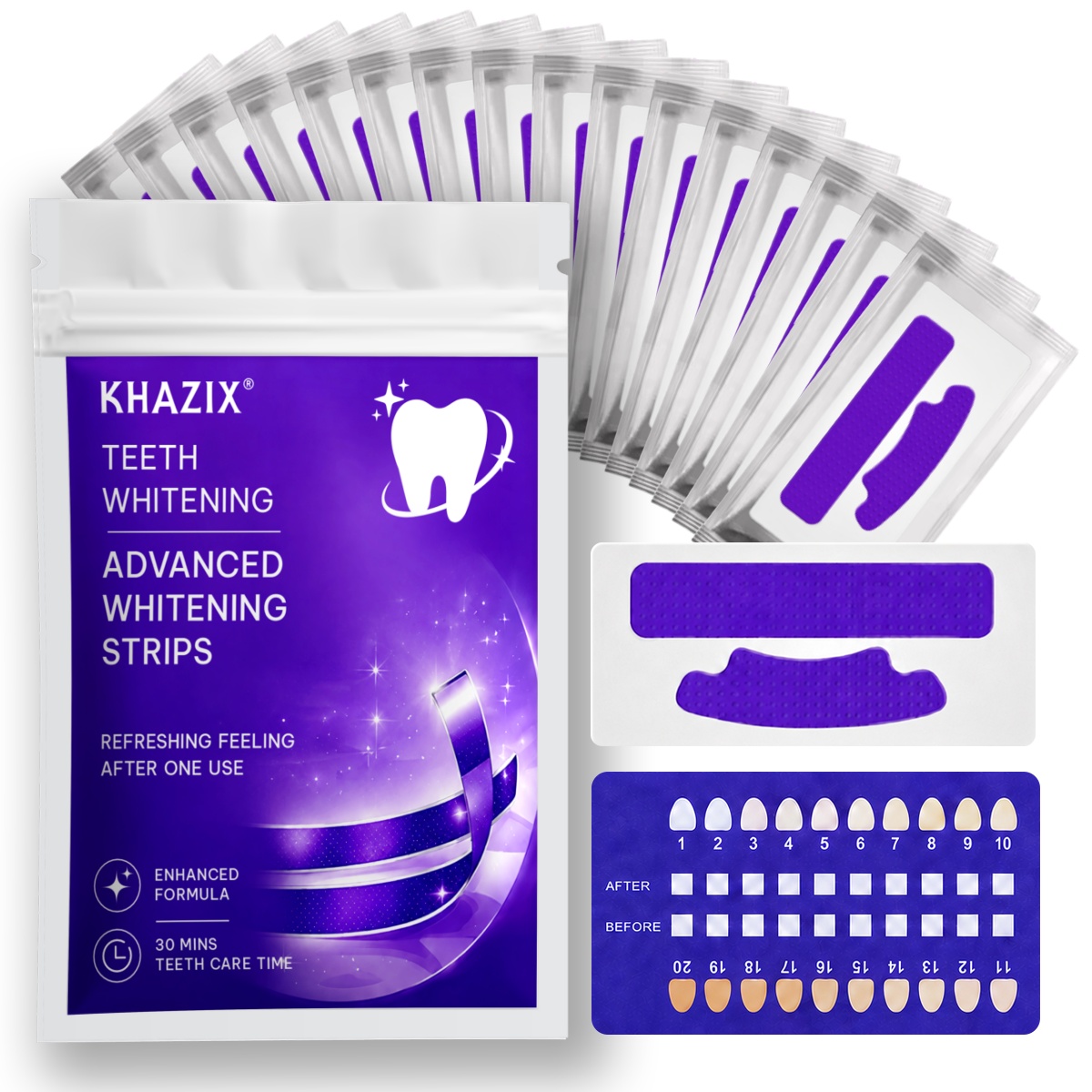 Teeth Whitening Strips Permanent - แผ่นฟอกฟันขาว 1/7 คู่ เพื่อรอยยิ้มที่ดูขาวขึ้น แผ่นฟอกฟันที่ยืดหยุ่น ใช้งานง่ายสำหรับการดูแลความงามประจำวัน