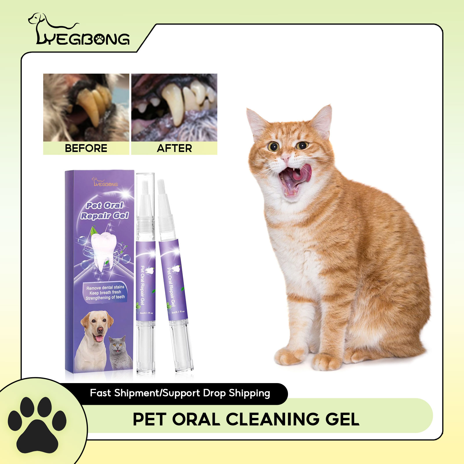 Teeth Whitening Remedies - สัตว์เลี้ยง Oral Repair GEL Puppy Tartar