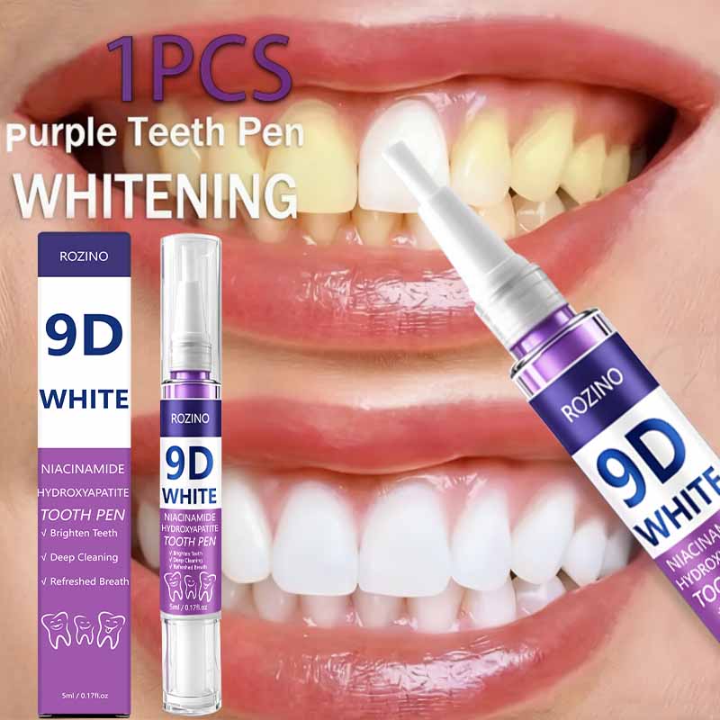 Teeth Whitening Pen - ROZINO 9D ปากกาฟอกฟันขาว ไนอะซินาไมด์ + ไฮโดรซีอะพิไทต์