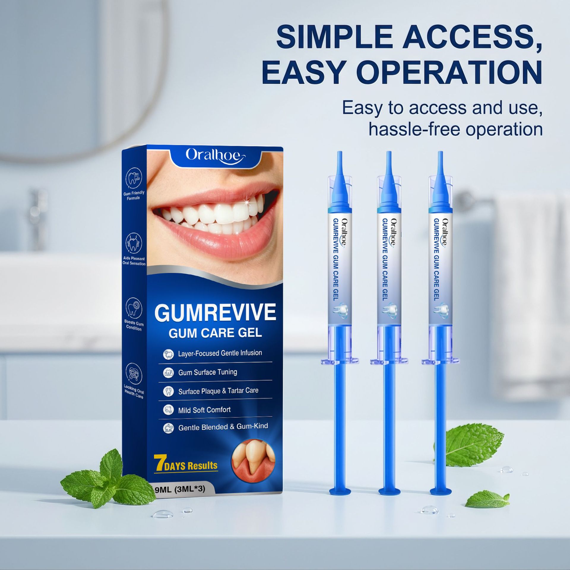 Teeth Whitening In Office - เจลดูแลช่องปาก ชุดหลอดฉีดยาทำความสะอาดเหงือก 3 ชิ้น, เจลทำความสะอาดฟันและเหงือกอย่างอ่อนโยนสำหรับใช้ในบ้านทุกวัน 9