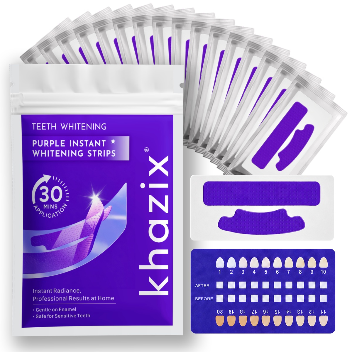 Teeth Whitening Strips Permanent - แผ่นฟอกฟันขาว 1/7 คู่ เพื่อรอยยิ้มที่ดูขาวขึ้น แผ่นฟอกฟันที่ยืดหยุ่น ใช้งานง่ายสำหรับการดูแลความงามประจำวัน
