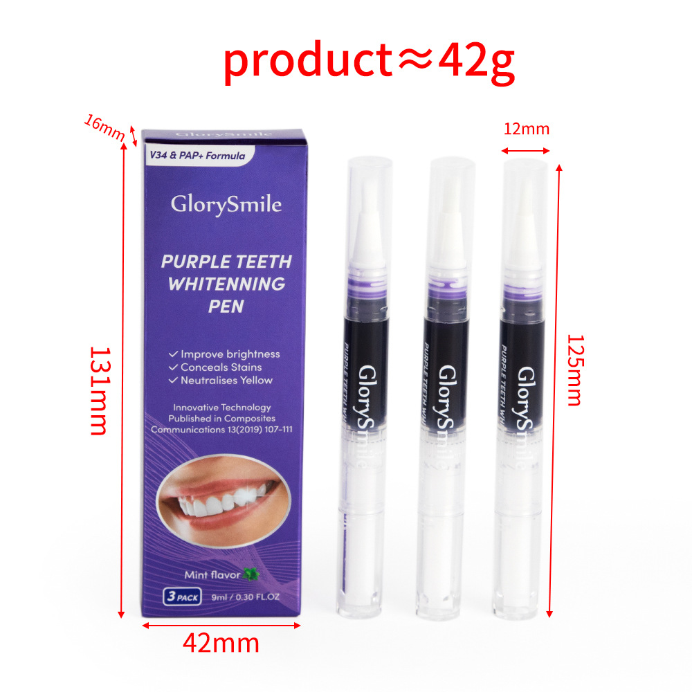 Teeth Whitening Pen - ปากกาไวท์เทนนิ่งฟัน เมย่า เอสเซนส์เจล แบบทา แผ่นฟอกสีฟัน ปากกาทำความสะอาดฟันสีม่วง