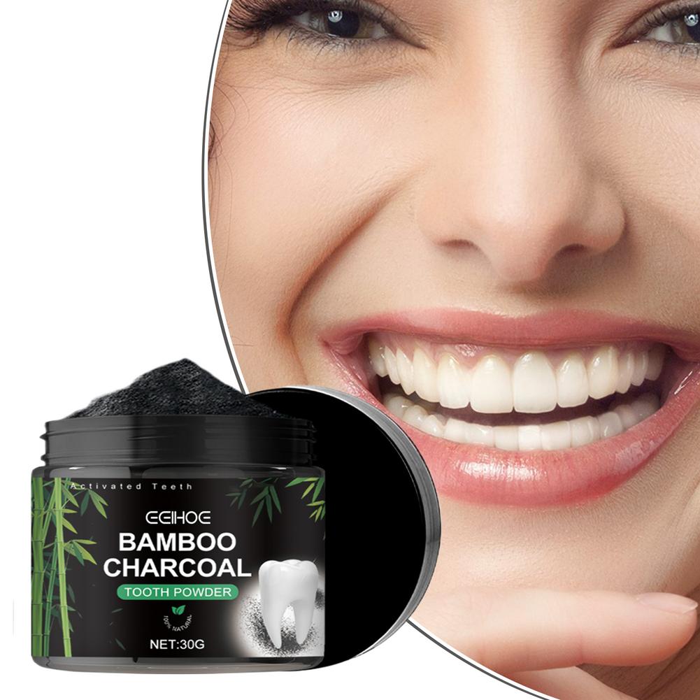 Teeth Whitening Charcoal Powder - ผงฟอกฟันขาว, ผงทำความสะอาดฟันล้ำลึกด้วยถ่านกัมมันต์, น้ำยาขจัดคราบฟัน, ลมหายใจสดชื่นจากธรรมชาติ