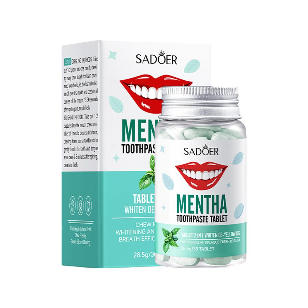Teeth Whitening Remedies - Mint Solid ยาสีฟันเม็ด Mint รสชาติฟัน Breath