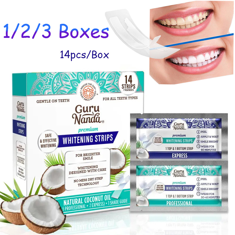 แผ่นฟอกฟันขาวน้ำมันมะพร้าว 14  - Teeth Whitening Veneers บทวิจารณ์และราคา