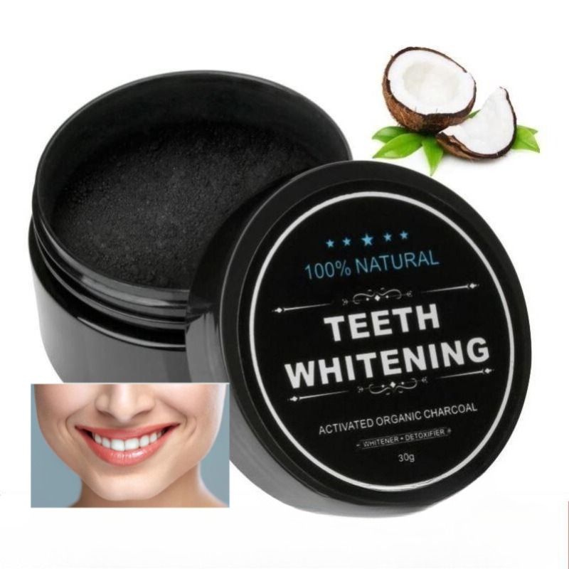 ผงฟอกสีฟันถ่านกัมมันต์ 1 กล่อง - Teeth Whitening Charcoal Powder บทวิจารณ์และราคา
