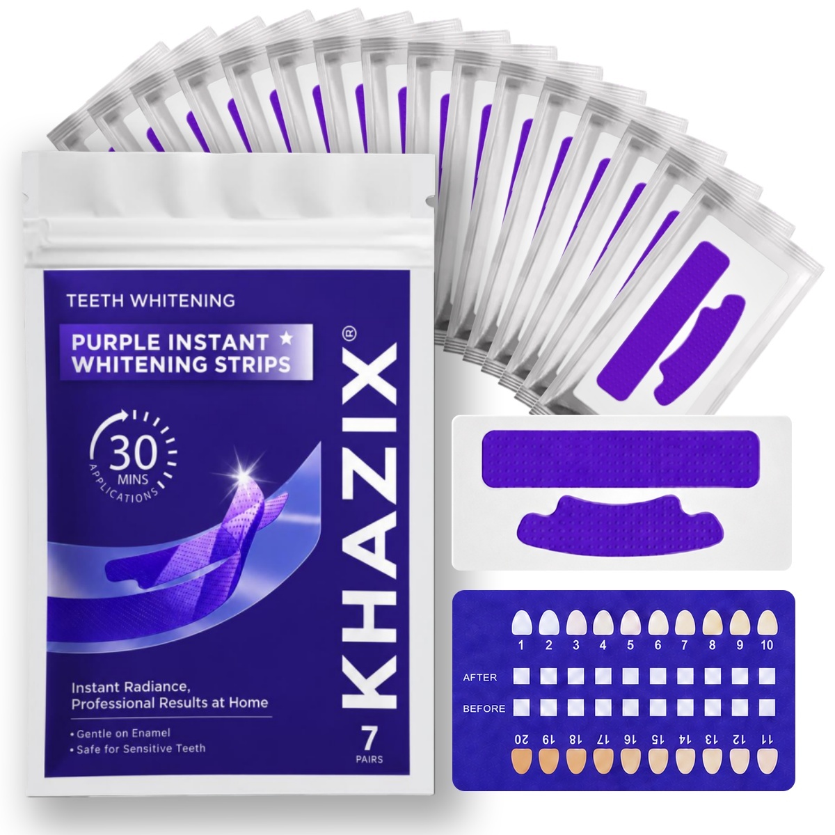 แผ่นฟอกฟันขาว 1/7 คู่ เพื่อรอย - Teeth Whitening Strips Permanent บทวิจารณ์และราคา