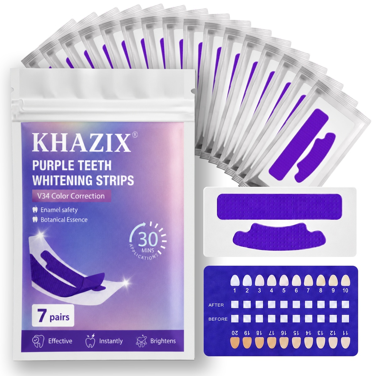 แผ่นฟอกฟันขาว 1/7 คู่ เพื่อรอย - Teeth Whitening Strips Permanent บทวิจารณ์และราคา