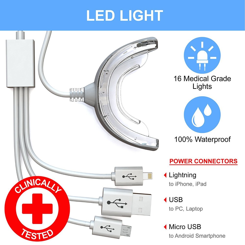 โคมไฟฟอกฟันขาว 3-in-1 แบบพกพา  - Teeth Whitening With Blue Light บทวิจารณ์และราคา