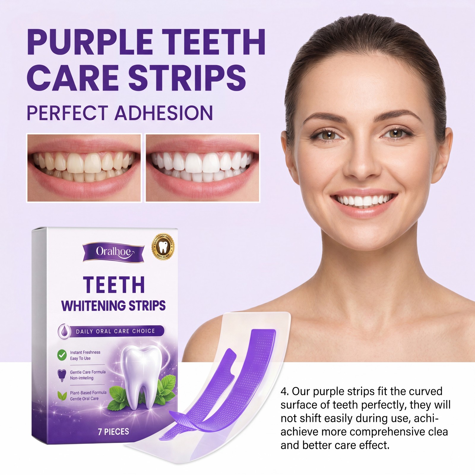 แถบฟอกสีฟันสีม่วง 7 ชิ้น การดู - Teeth Whitening Strips Permanent บทวิจารณ์และราคา