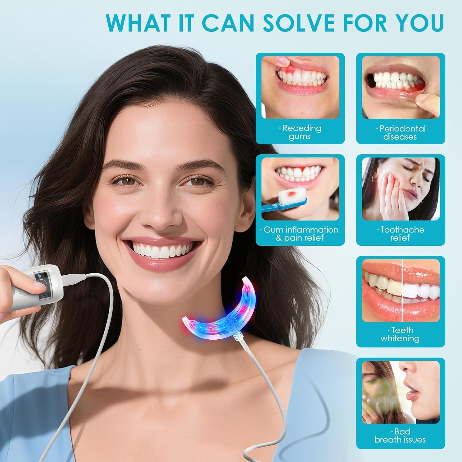 โคมไฟเร่งการฟอกฟันขาว แสงสีฟ้า - Teeth Whitening With Blue Light บทวิจารณ์และราคา