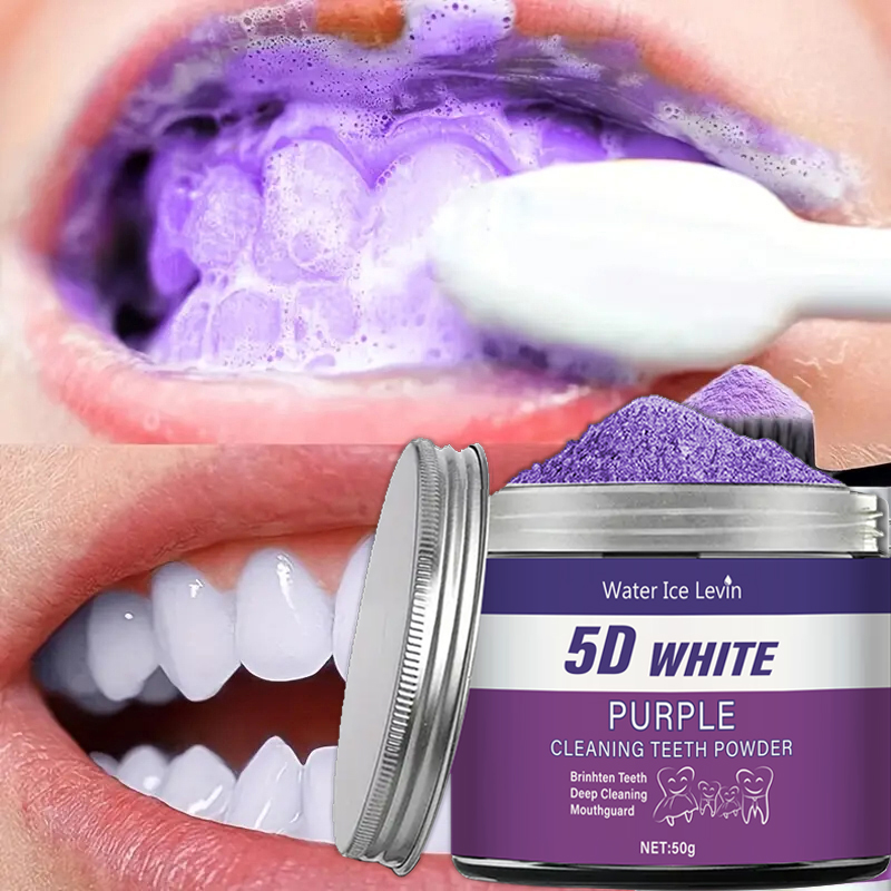 ผงฟอกสีฟันสีม่วง 50 กรัม - ผงท - Teeth Whitening Charcoal Powder บทวิจารณ์และราคา