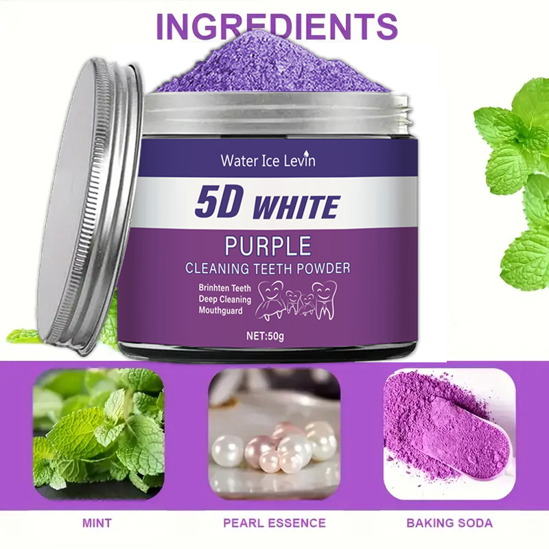 ผงฟอกสีฟันสีม่วง 50 กรัม - ผงท - Teeth Whitening Charcoal Powder บทวิจารณ์และราคา
