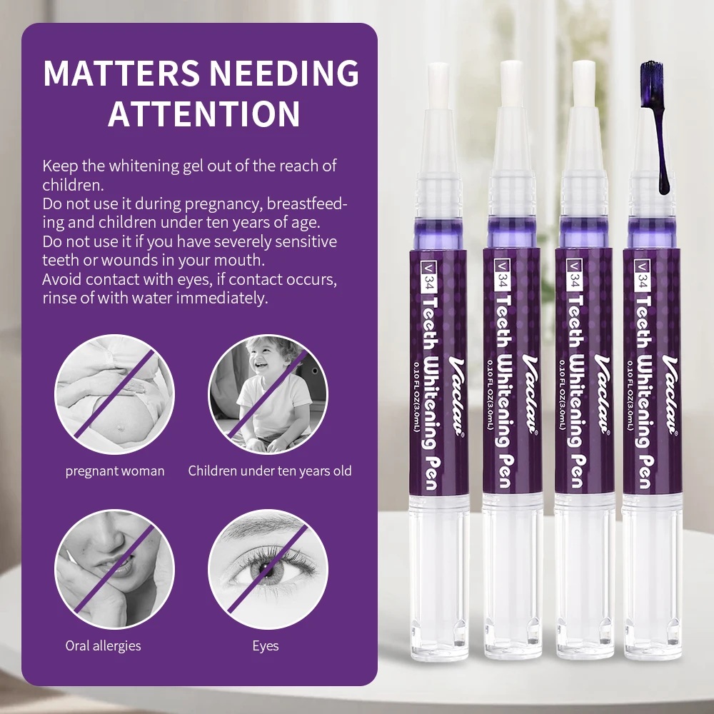 วาคลาฟ V34 ปากกาเจลฟอกสีฟันสีม - Teeth Whitening Pen บทวิจารณ์และราคา