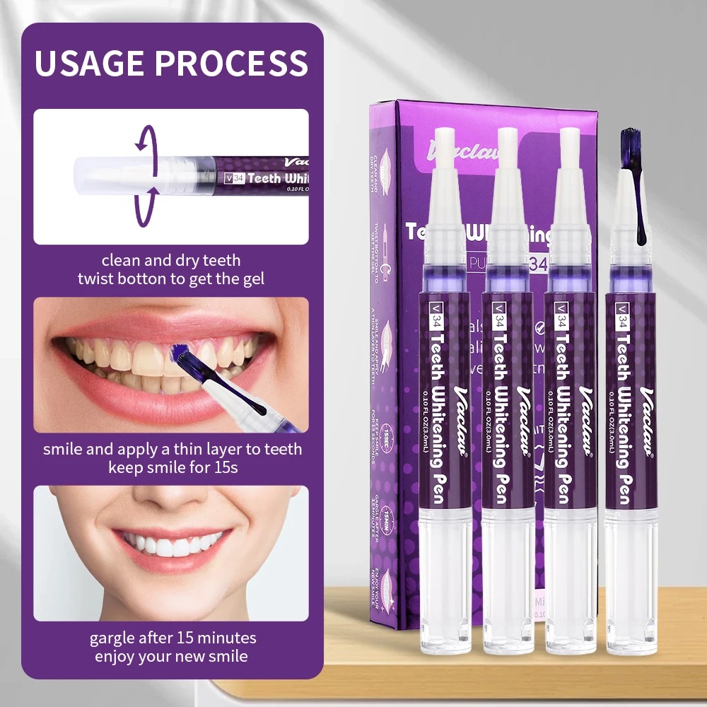 วาคลาฟ V34 ปากกาเจลฟอกสีฟันสีม - Teeth Whitening Pen บทวิจารณ์และราคา